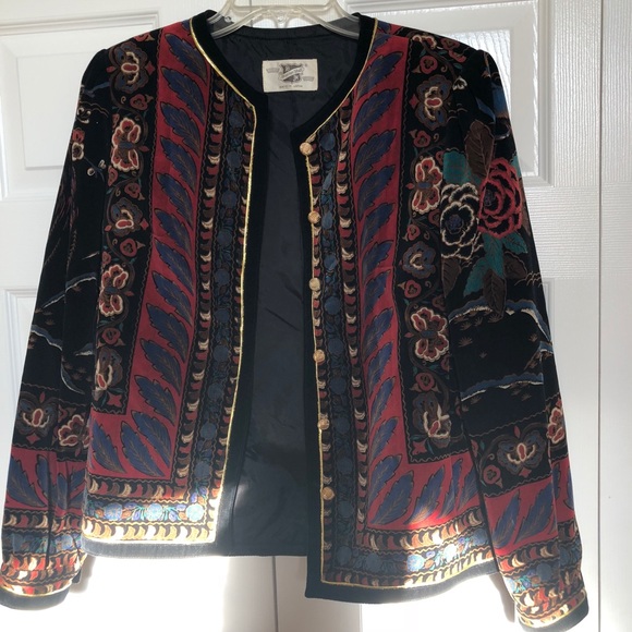 Jackets & Blazers - Vintage Saxton Hall Velvet Bubble Jacket